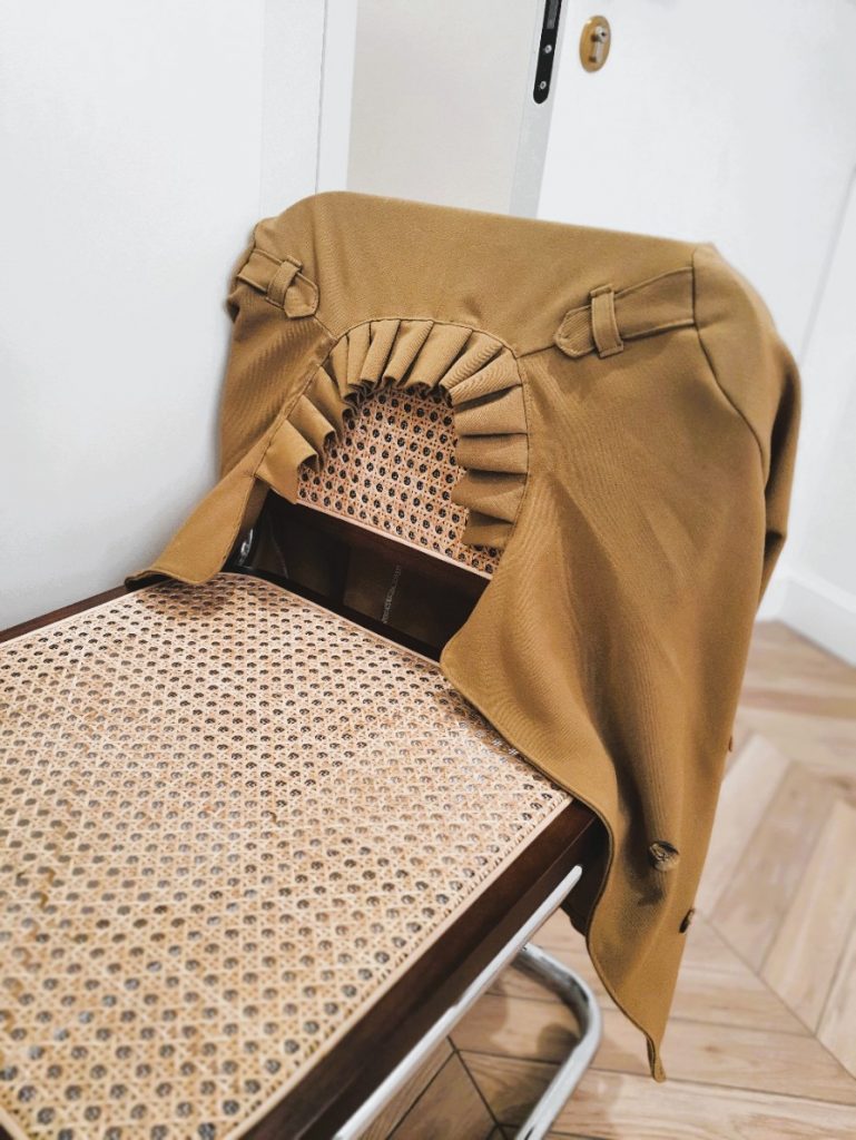 veste sahara col plissé